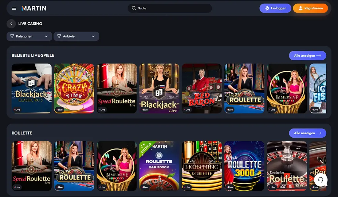 Martin Casino Live Casino