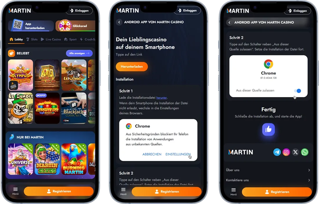Martin Casino App für Android & iOS