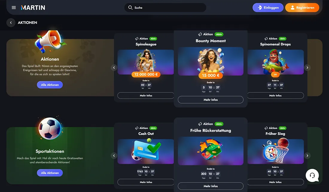 Martin Casino Aktionen